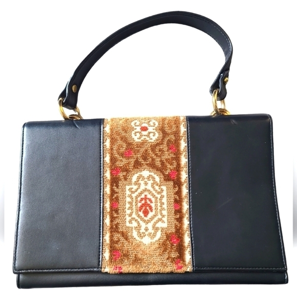 VINTAGE Empress USA Black Handbag Purse - Picture 1 of 11